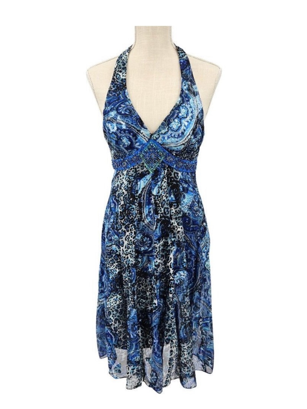Sue Wong Silk Blue Dress